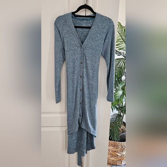 Blue Button-Up Cardigan Dress - Picture 6 of 9